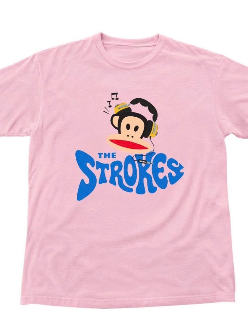 Pink Gildan Shirt Paul Frank With Blue The Strokes Graphic Tee